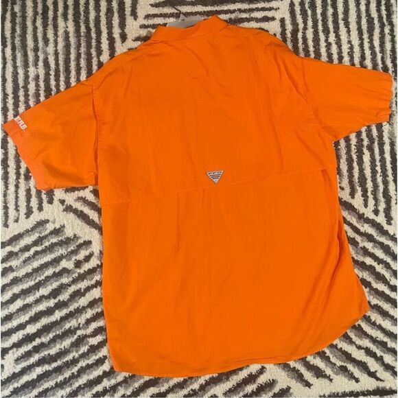 Columbia PFG Men’s Clemson Tigers Fishing Shirt XL Orange Button Down Cotton - Picture 8 of 10